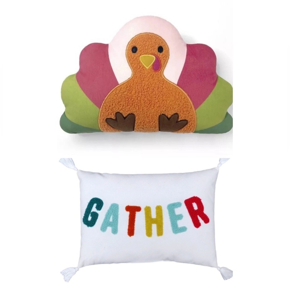 Set of 3 Target Bullseye's Playground Fall Themed Pillows